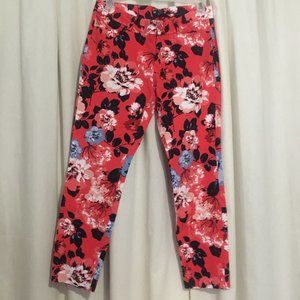 Gap Slim City Stretch Floral Print Ankle Pants Size 4